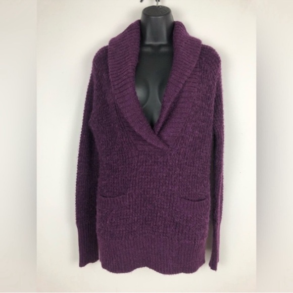 Ann Taylor Loft Sweater Women’s Size Large Purple Pullover Alpaca Wool Blend - Picture 1 of 8